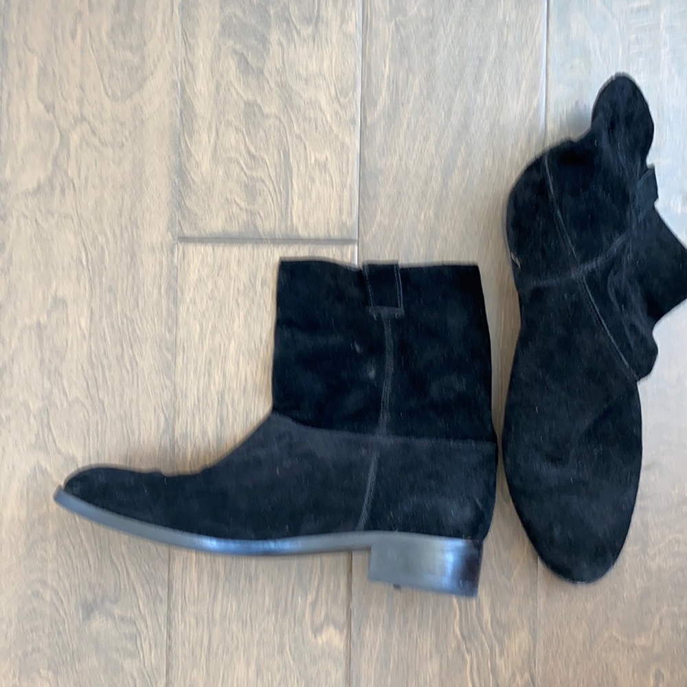 J. Crew black suede leather ankle boots